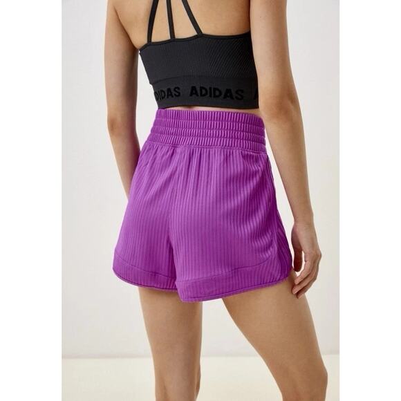 Adidas Women’s Small Pacer Rib Shorts High Rise Athletic Bottoms Training NEW - Picture 3 of 11